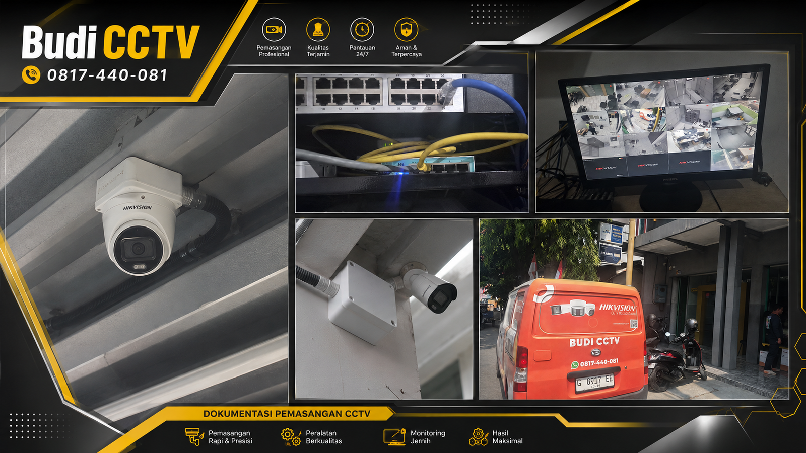Pemasangan CCTV IP Camera Hikvision untuk Kantor Bank di Pekalongan
