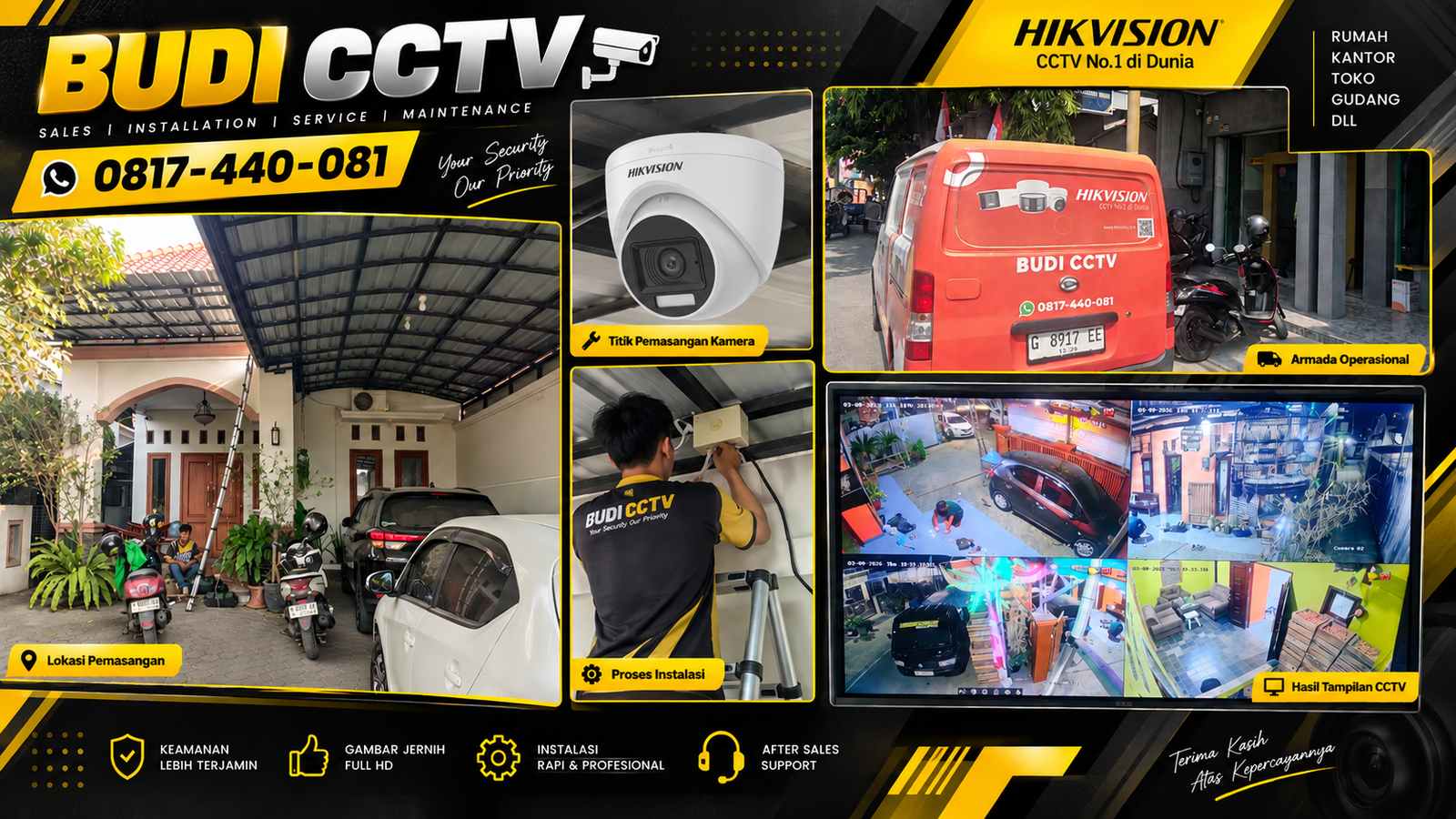 Instalasi CCTV Hikvision Two Way Audio Salah Satu Rumah di Pekalongan
