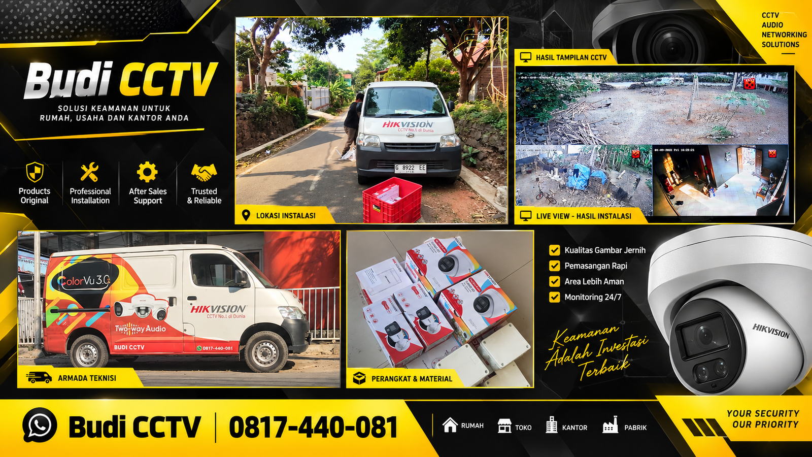 Pemasangan CCTV Hikvision di Pekalongan, Merek Terpercaya