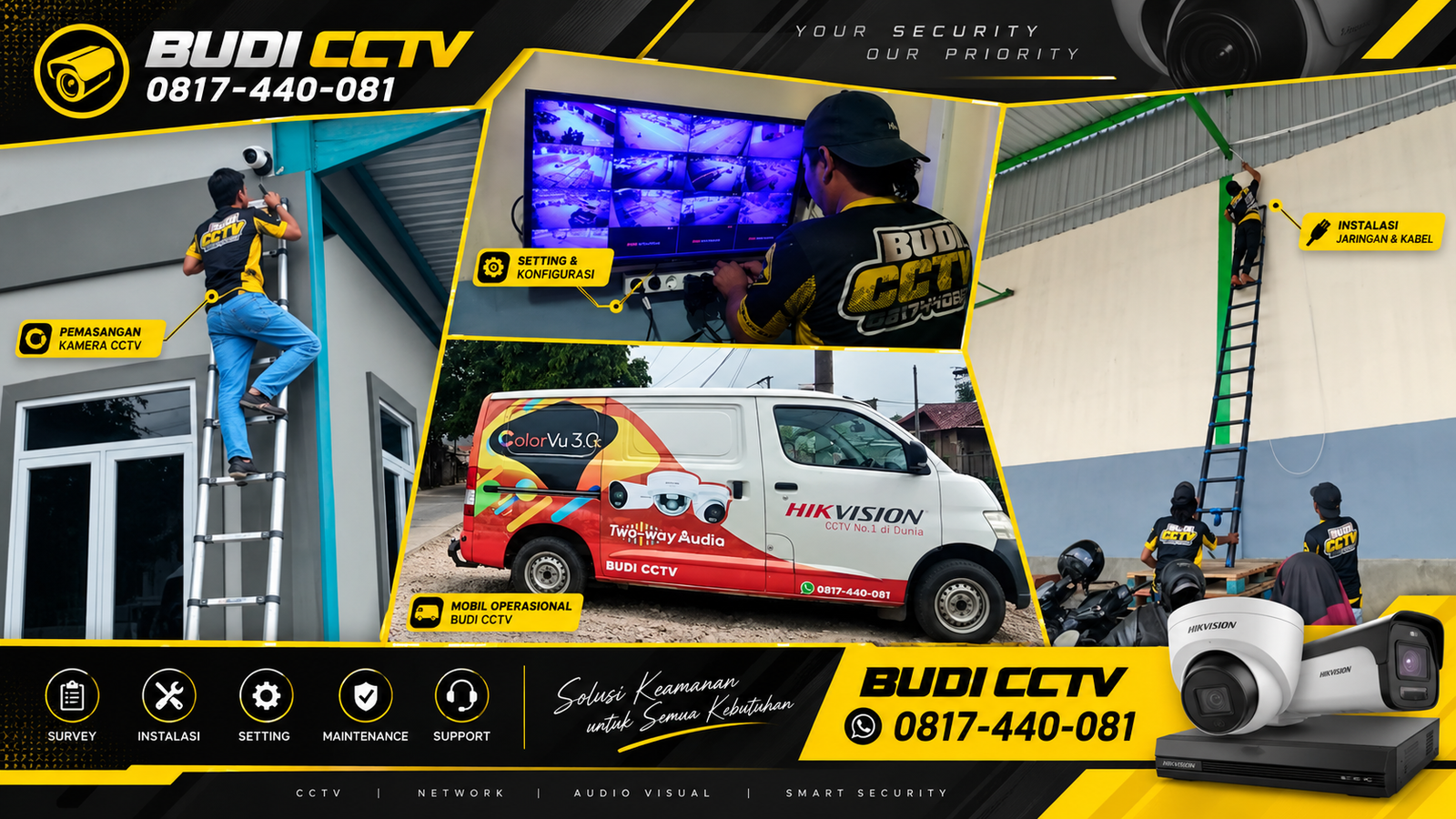 Pemasangan CCTV Hikvision di Pabrik Pekalongan dengan Jaminan Keaslian Produk