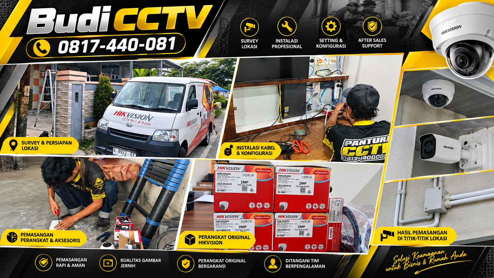 Instalasi CCTV Hikvision Two Way Audio di Rumah Pekalongan, Hasil Pemasangan yang Rapi
