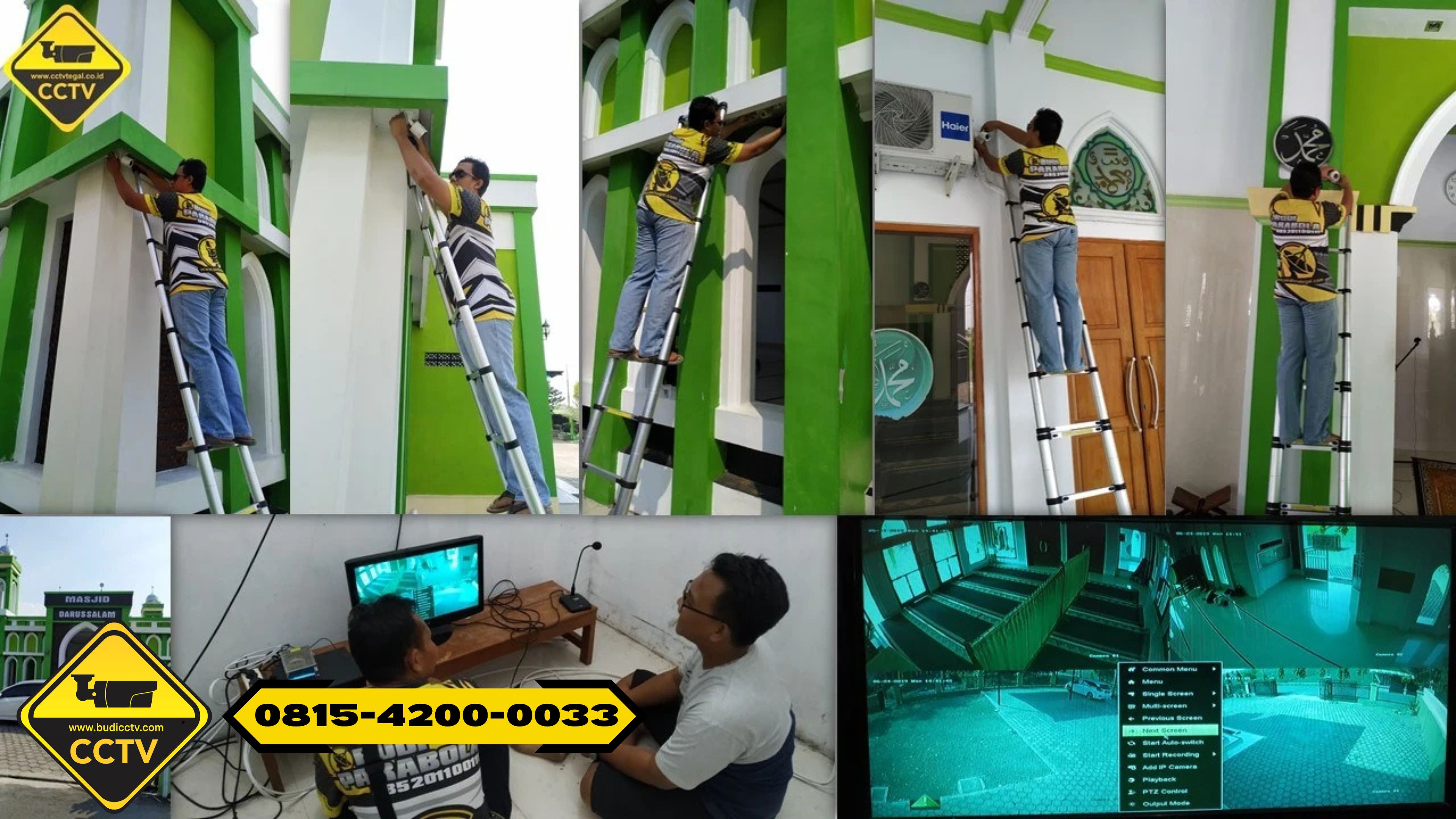 Pemasangan CCTV Hikvision 8 Channel Smart Hybrid Light 2MP di Masjid Wilayah Pekalongan