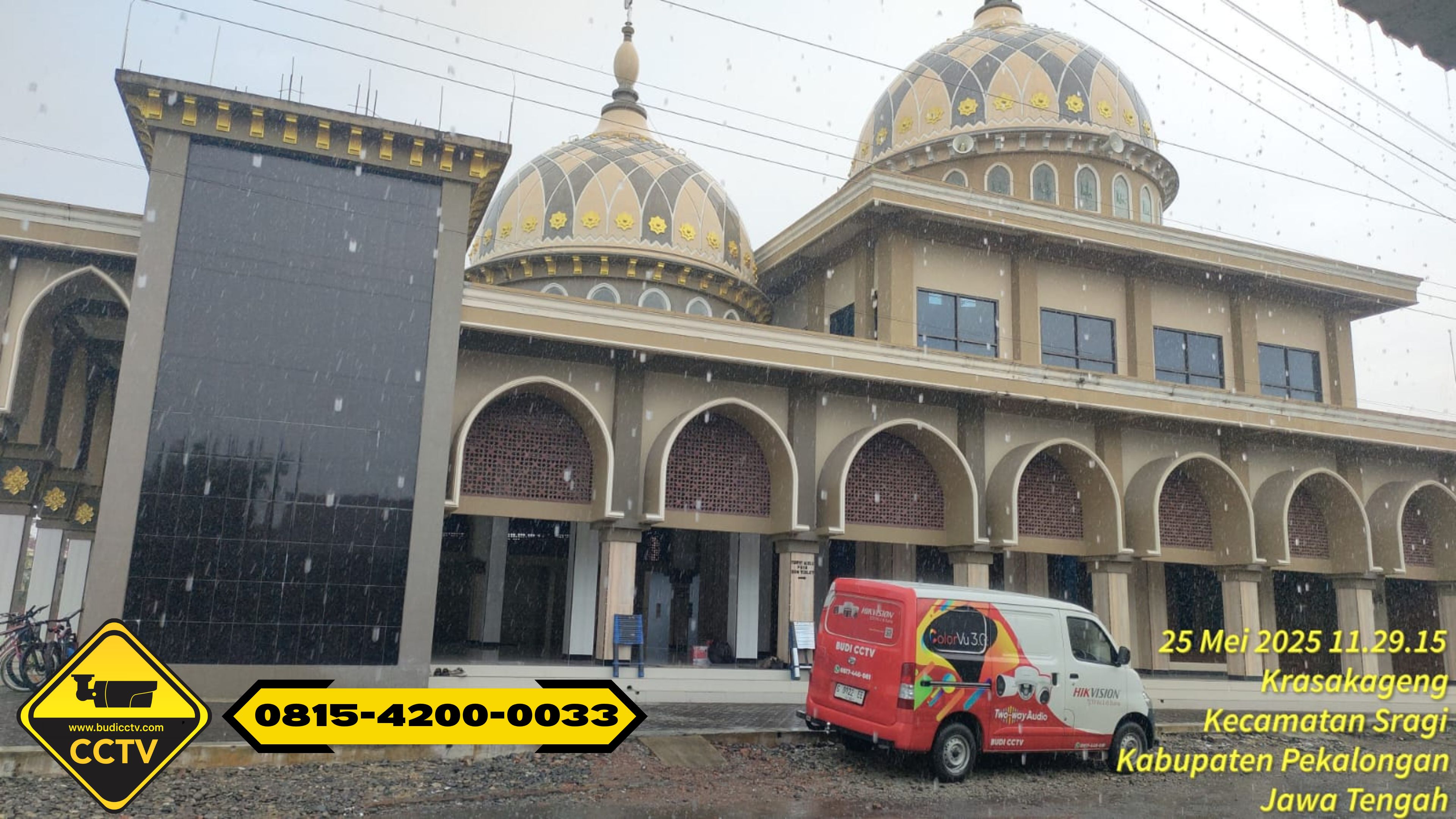 Pemasangan CCTV Hikvision 16 Channel Smart Hybrid Light 2MP di Masjid Wilayah Krasakageng