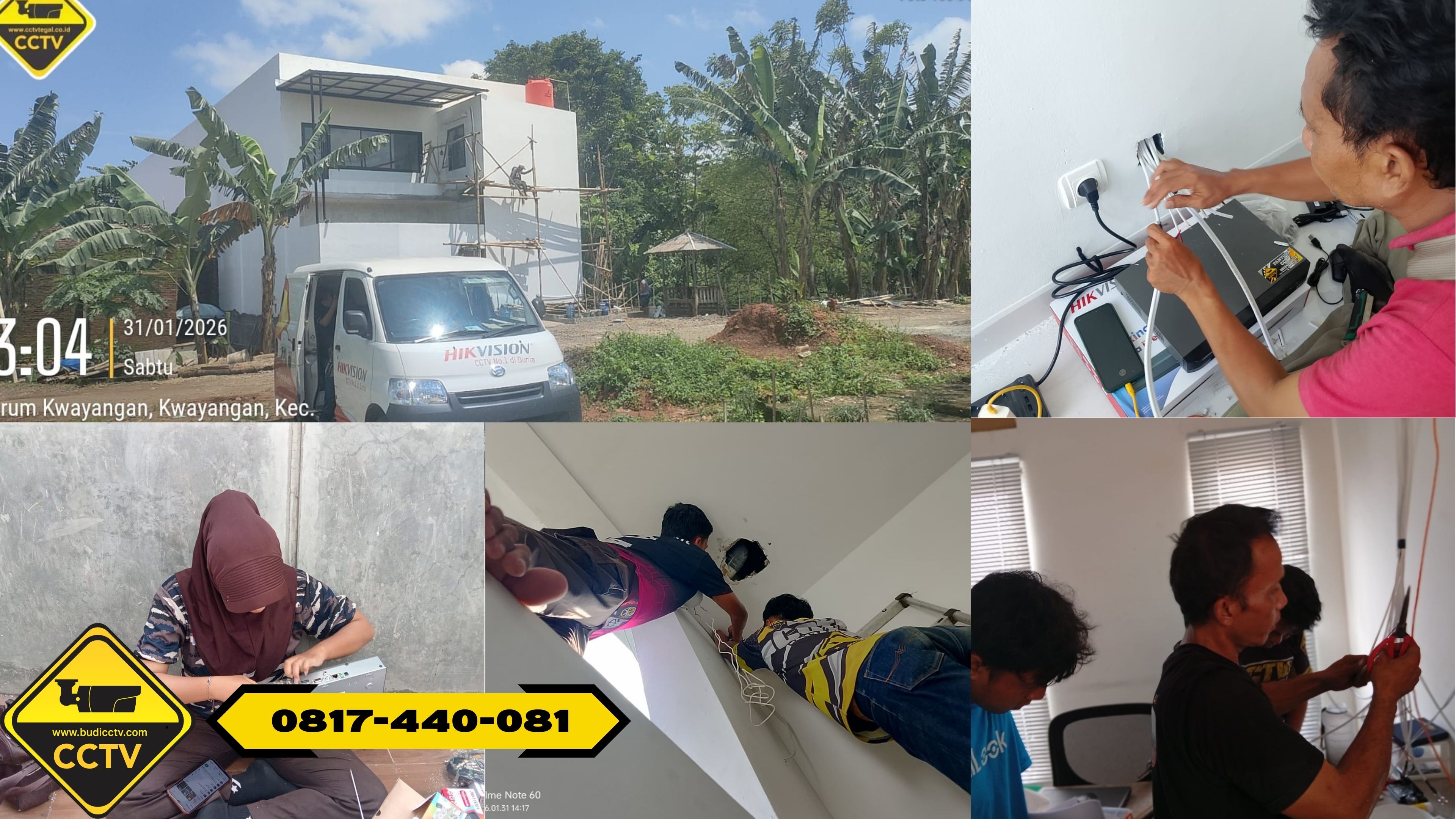 Instalasi CCTV Hikvision 16 Channel Smart Hybrid Light 2MP di Perusahaan Kota Pekalongan, Sistem Keamanan Modern untuk Area Kerja