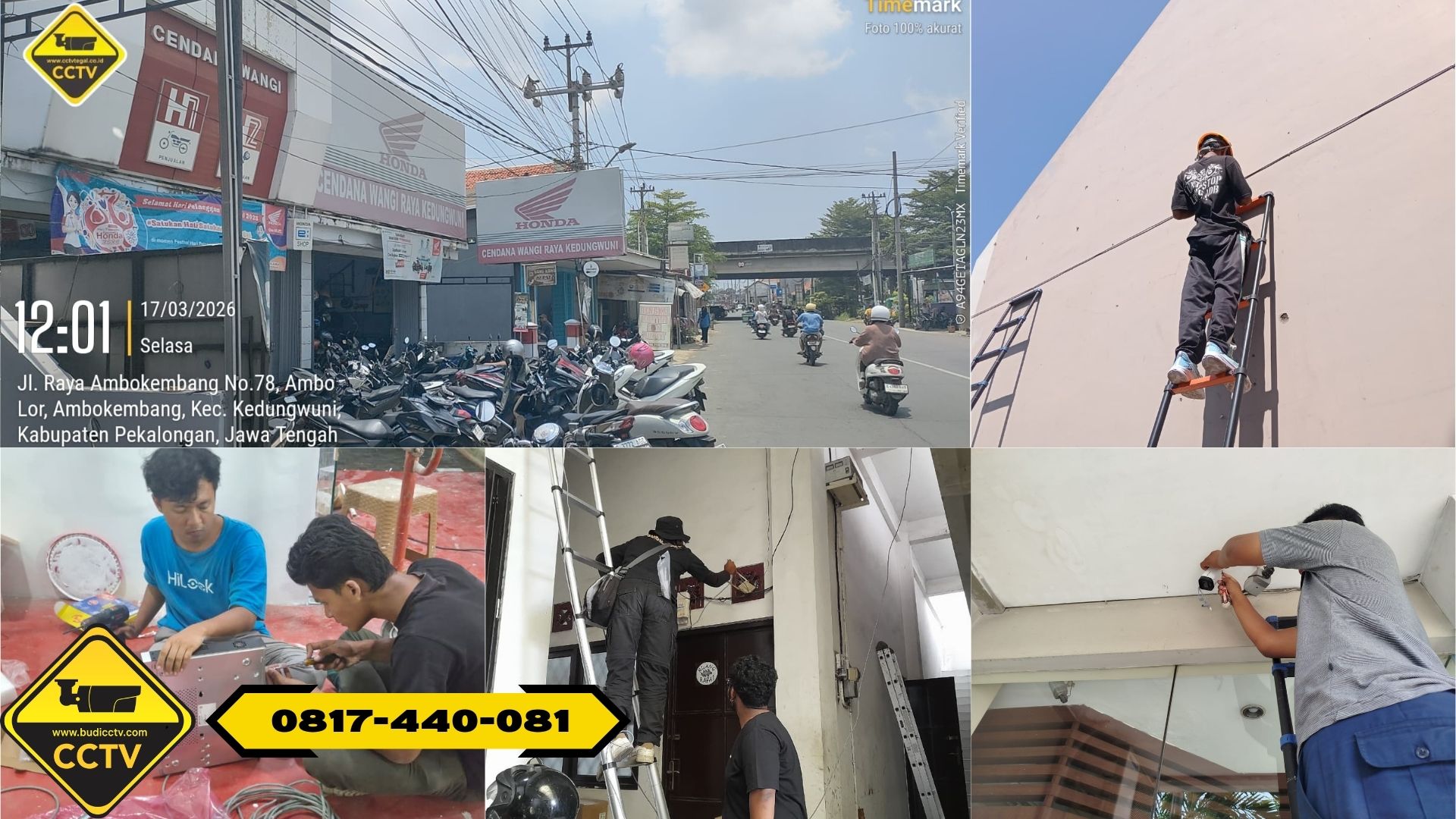 Pemasangan CCTV Hilook di Honda Cendana Wangi Raya Kedungwuni Pekalongan