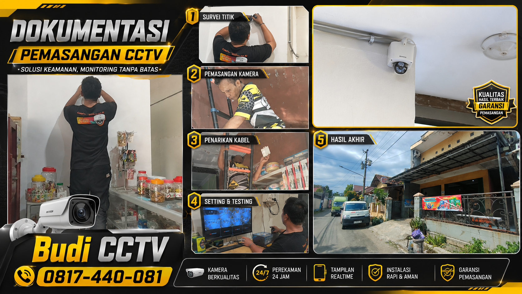 Pemasangan CCTV Hilook Infra Red 4 Channel di Toko Sembako Medono Pekalongan